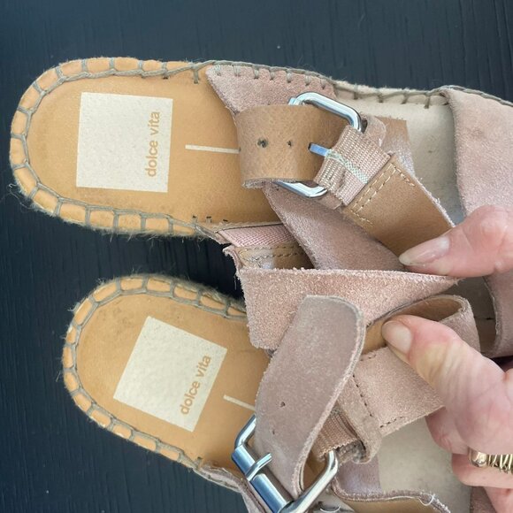 Dolce Vita Ankle Strap Espadrille Sandals in Pink Suede - Size 6 - Picture 5 of 6